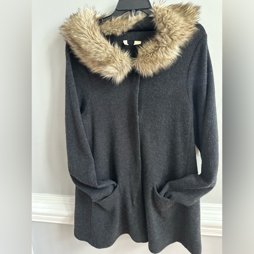 Anthropologie Moth faux fur sweater